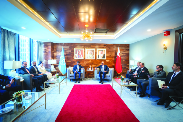 Foreign Minister Dr Abdullatif Al Zayani held a meeting with members of the diplomatic delegation designated to serve on Bahrain’s team for its non-permanent membership of the United Nations Security Council (2026-2027), at the kingdom’s permanent mission to the United Nations in New York. The meeting was attended by Bahrain’s Permanent Representative Jamal Faris Al Ruwaie, Under-Secretary for Political Affairs Khaled Al Jalahma and members of the Foreign Ministry delegation participating in the 80th session of the UN General Assembly. Dr Al Zayani congratulated the delegation members on their selection for this distinguished diplomatic assignment during Bahrain’s membership of the Security Council.